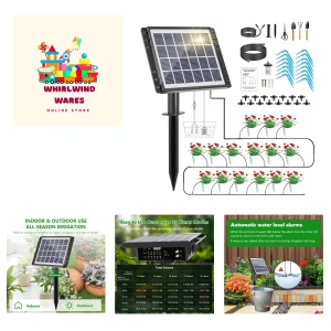 49FT Solar Drip Irrigation System Kit, Auto Watering for 15 Pots | 25 Timer M...