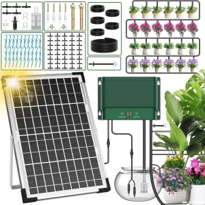 Anseto 10W Solar Automatic Plants Watering System for Summer Garden Drip