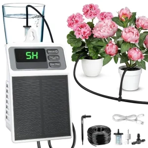 Solar Automatic Drip Irrigation System,Auto Self Watering Kit with Timer | Solar